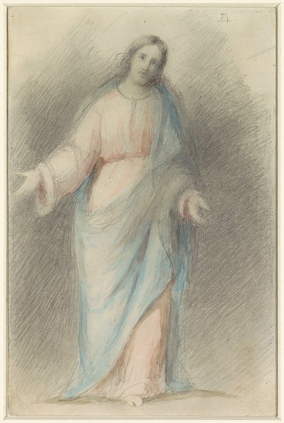 Staande Christus, met uitgespreide armen door Eduard von Heuss