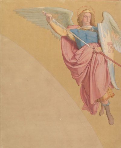 Aartsengel Tekent een Zwaard, 1825-86 door Eduard von Steinle