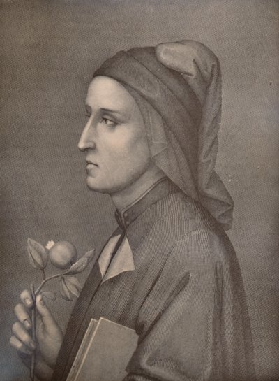 Dante Alighieri, Italiaanse dichter, 19e eeuw, 1894 door Eduardo Chiossone