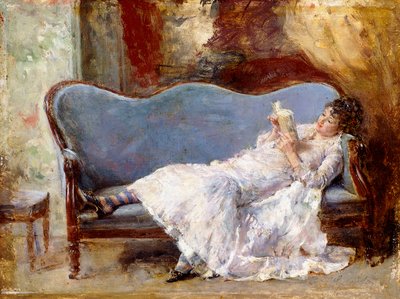 Een dame die leest door Eduardo Leon Garrido