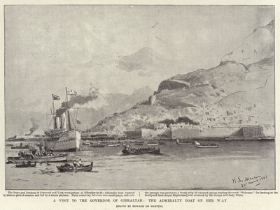 Een bezoek aan de gouverneur van Gibraltar, de admiraliteitsboot op weg door Eduardo de Martino