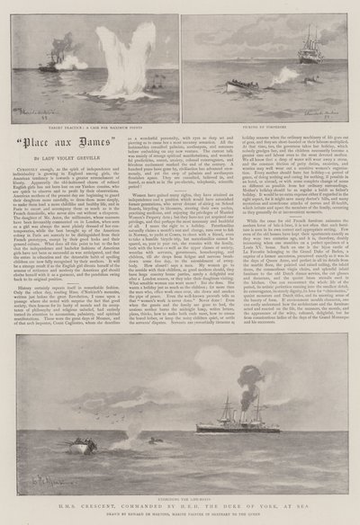 HMS Crescent, onder bevel van ZKH de hertog van York, op zee door Eduardo de Martino