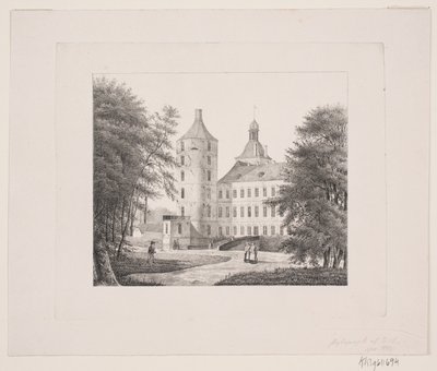 Vallø gezien vanuit de tuin door Edvard Fortling