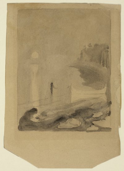 Een Boot Vastgebonden aan een Steiger door Edvard Munch