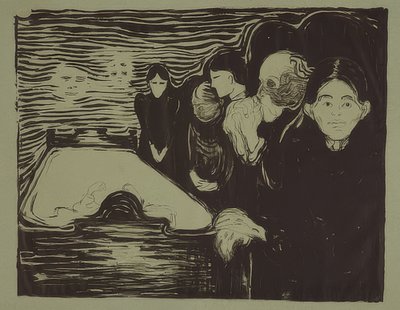Aan het sterfbed door Edvard Munch