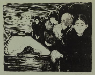 Aan het sterfbed door Edvard Munch