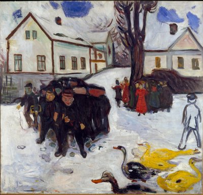 Kinderen en Ganzen door Edvard Munch