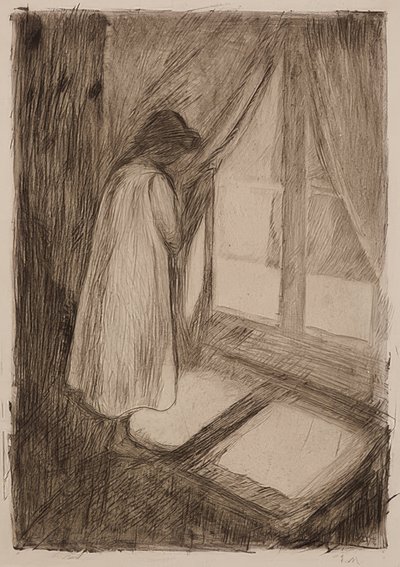 Het meisje aan het raam. 1894 door Edvard Munch