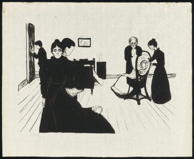 De dood in de ziekenkamer door Edvard Munch
