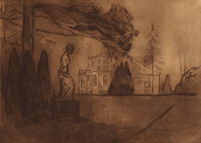 De tuin bij nacht door Edvard Munch