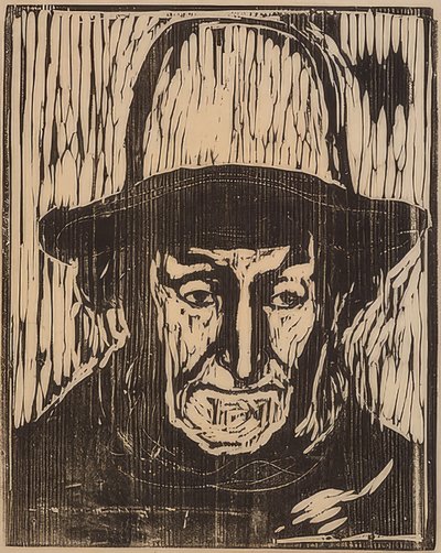 De oude visser door Edvard Munch