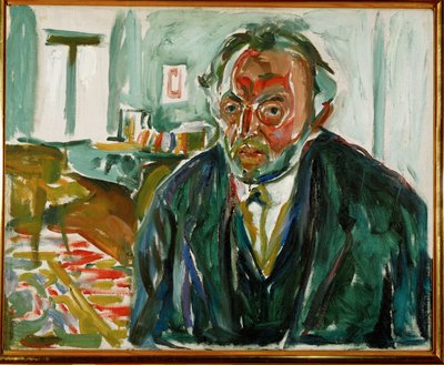 Edvard Munch, zelfportret na de Spaanse griep (olieverf op doek) door Edvard Munch