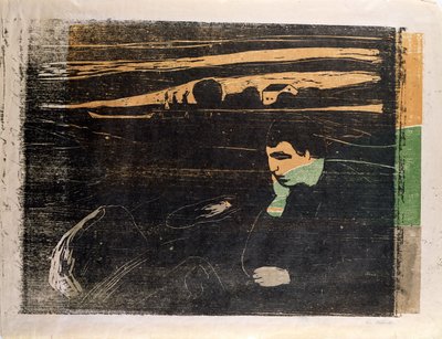 Avond, Melancholie: Op het strand door Edvard Munch