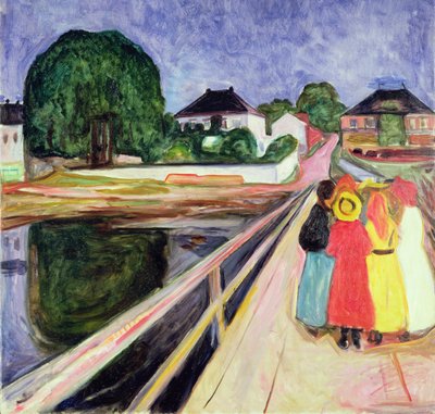Meisjes op een brug door Edvard Munch