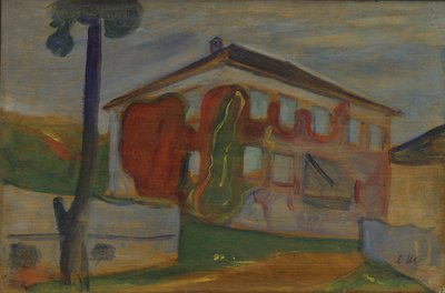 Huis met Rode Wilde Wingerd, c.1900 door Edvard Munch
