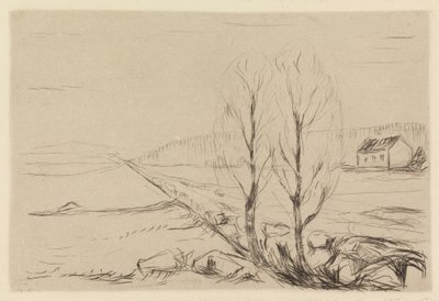 Twee bomen door Edvard Munch