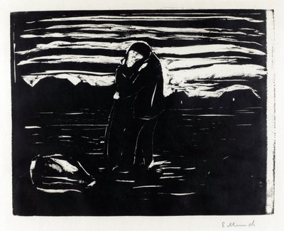 De Kus in het Veld door Edvard Munch