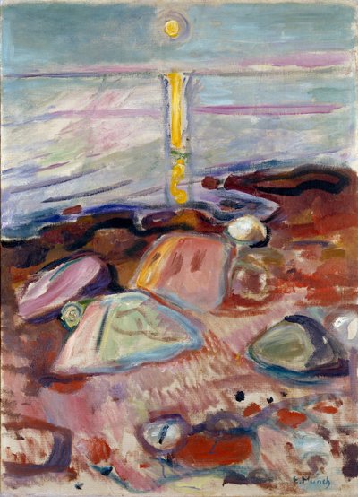 Maanlicht op het strand door Edvard Munch