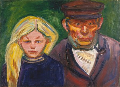 Oude visser en zijn dochter door Edvard Munch