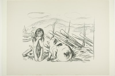 Omega en het varken door Edvard Munch