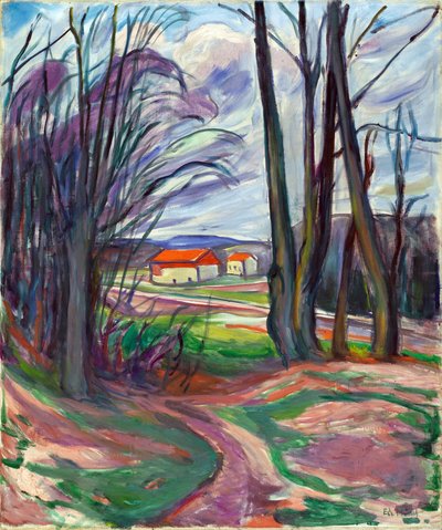 Landschap in Skoyen (Oslo, Noorwegen) door Edvard Munch