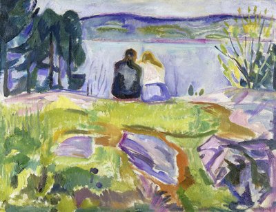 Lente (Liefhebbers aan de kust) door Edvard Munch