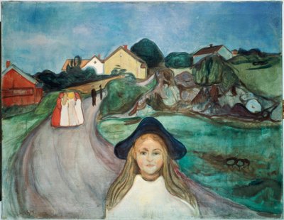 Straat in Asgardstrand door Edvard Munch