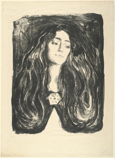 De broche. Eva Mudocci door Edvard Munch