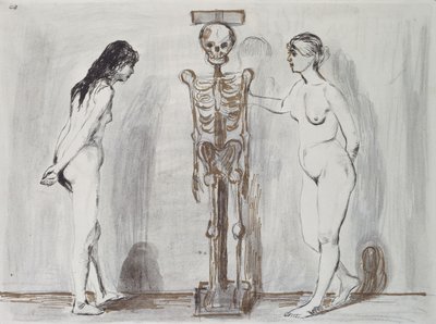 De Twee Meisjes en het Skelet (Leven en Dood) door Edvard Munch