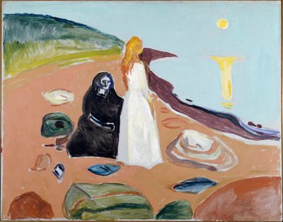 Twee vrouwen op het strand door Edvard Munch