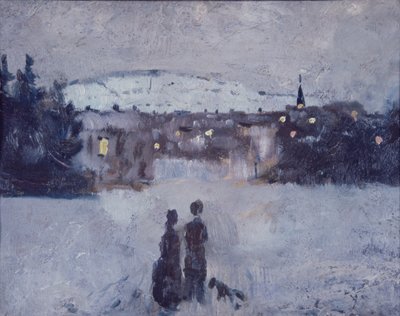 Winterlandschap in Skymning door Edvard Munch