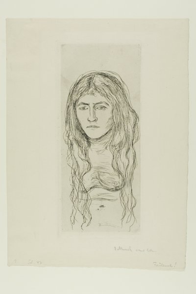 Vrouw met lang haar door Edvard Munch