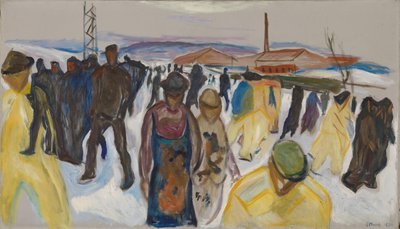 Arbeiders die naar Huis Terugkeren door Edvard Munch
