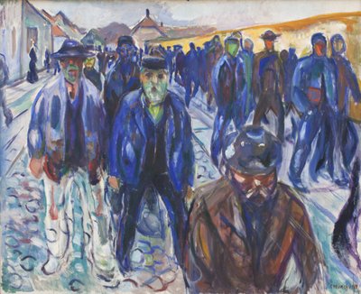 Werknemers op weg naar huis door Edvard Munch