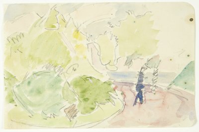Kleurstudie voor het Langelinie Schilderij door Edvard Weie