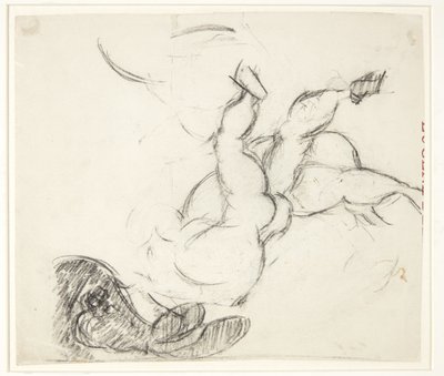 Figurenstudie voor Poseidon-beeld door Edvard Weie