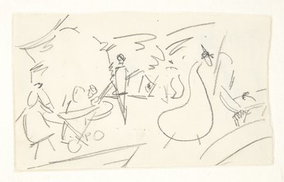 Compositiestudie voor het Langelinie-beeld door Edvard Weie
