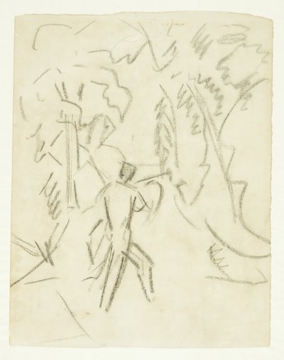 Schets voor het schilderij Faun en Nimf door Edvard Weie