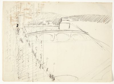 Uitzicht vanuit een raam bij Lungarno over de rivier naar Santo Spirito en San Miniato heuvels, Florence door Edvard Weie