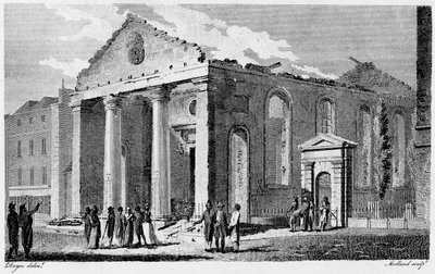 Ruïnes van St Paul Covent Garden door Edward (after) Dayes