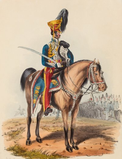 15e Huzaren, Officier in Review Order door Edward (after) Hull
