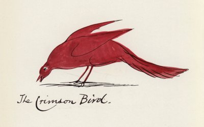 Edward Lear, Het Vogelboek: De Karmozijnrode Vogel door Edward (after) Lear