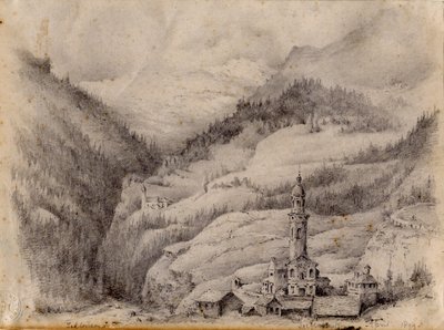 Tiefencastel, Zwitserland door Edward Adrian Wilson