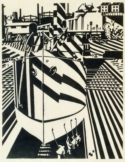 Liverpool scheepvaart door Edward Alexander Wadsworth