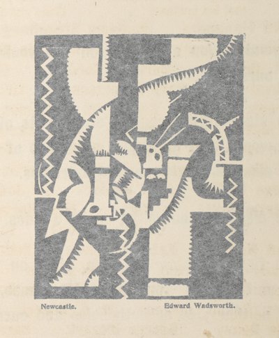 Newcastle door Edward Wadsworth uit BLAST nr. 1, het Vorticist tijdschrift door Edward Alexander Wadsworth