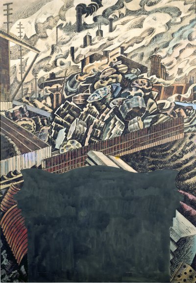 Slakkenhopen, een ontwerp voor de Leeds Town Hall Mural door Edward Alexander Wadsworth