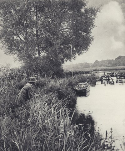 Bij de palingpotbrug in Leckford door Edward Alfred Barton