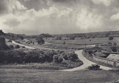 De Test Valley vanaf Chilbolton Down door Edward Alfred Barton