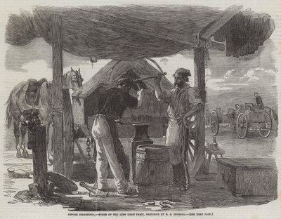 Voor Sebastopol, smederij van de linker belegeringstrein door Edward Angelo Goodall