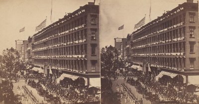 De ambassade vertrekt van de Metropolitan naar het stadhuis, 1860 door Edward Anthony